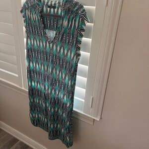 Tart Teal and Blue Chevron Dress